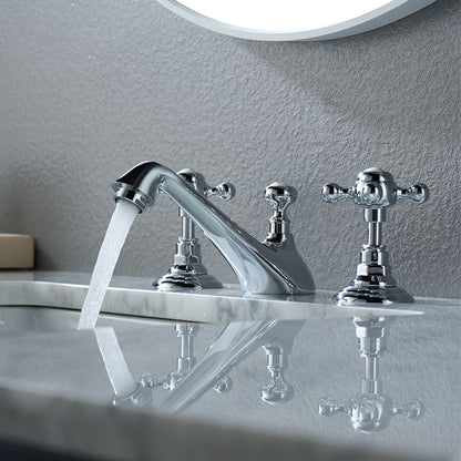Vintage Cross-Handle Brass Basin Tap