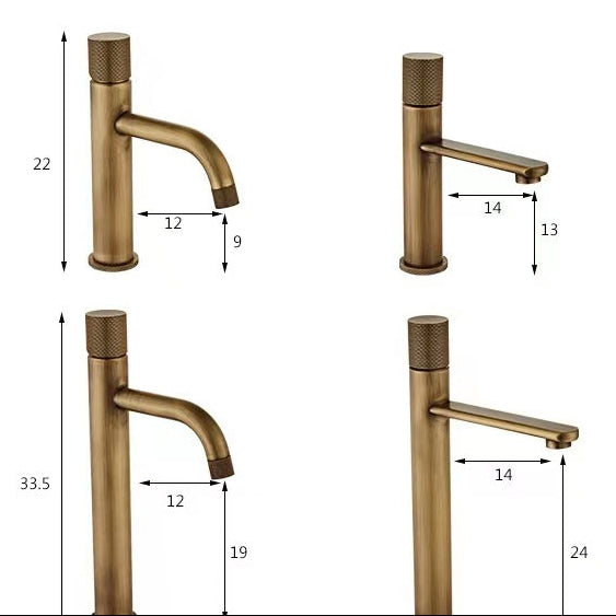 Brushed Gold Single-Hole Basin Tap
