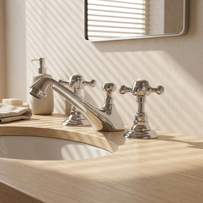 Vintage Cross-Handle Brass Basin Tap
