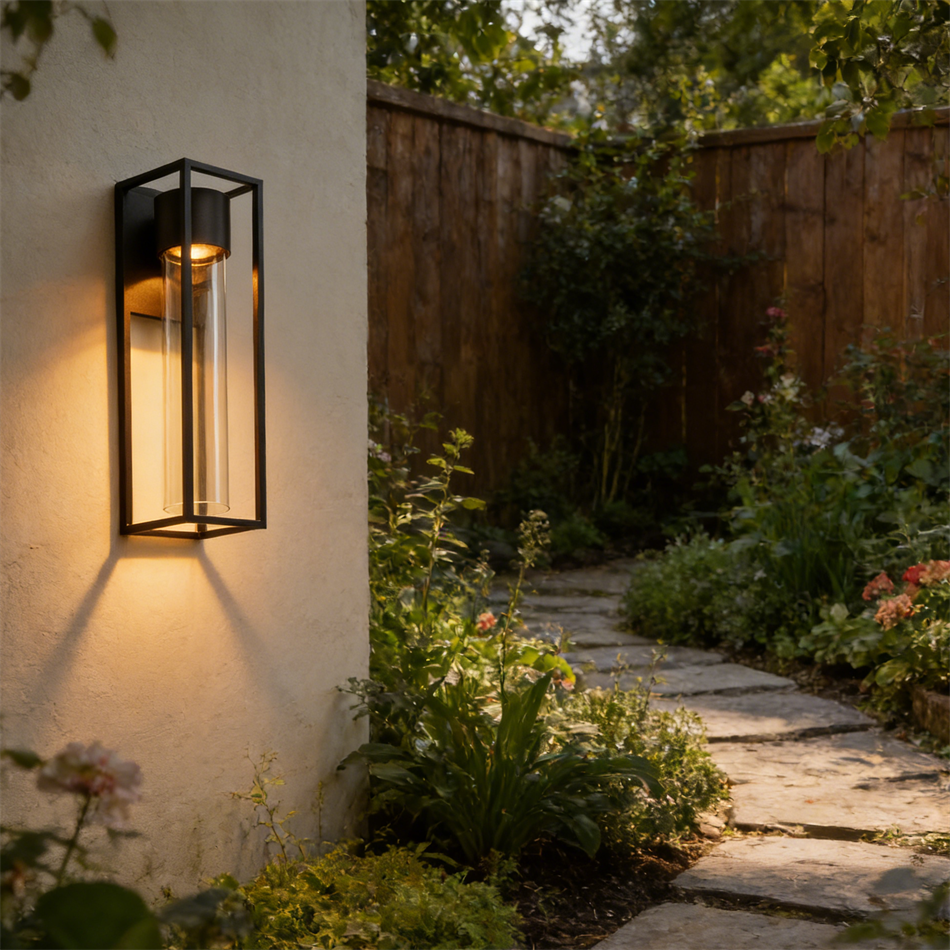 Sand Black Square Outdoor LED Wall Light