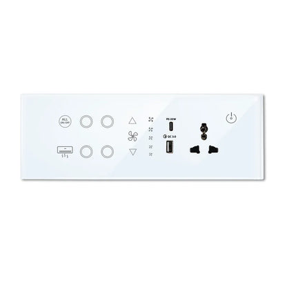 Nexora Minimalist Glass and ABS Smart Switch Socket