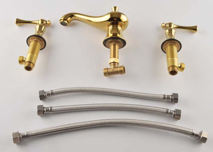 Antique Gold Three-Hole Basin Tap Set