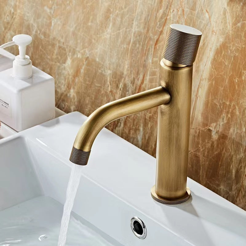 Brushed Gold Single-Hole Basin Tap