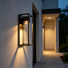 Sand Black Square Outdoor LED Wall Light