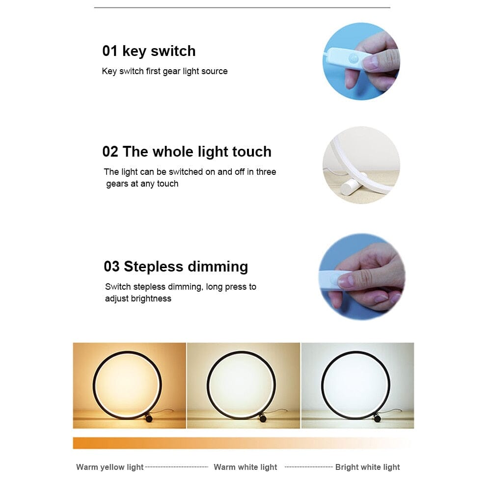 Modern Round LED Bedside Lamp