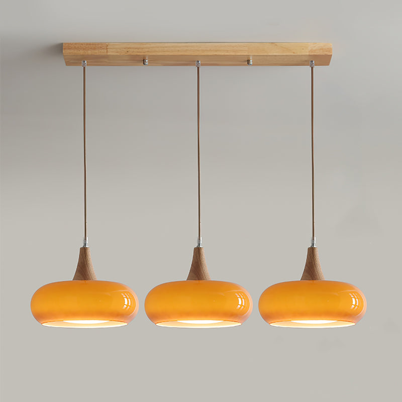 Modern Glass Wood Pendant Light