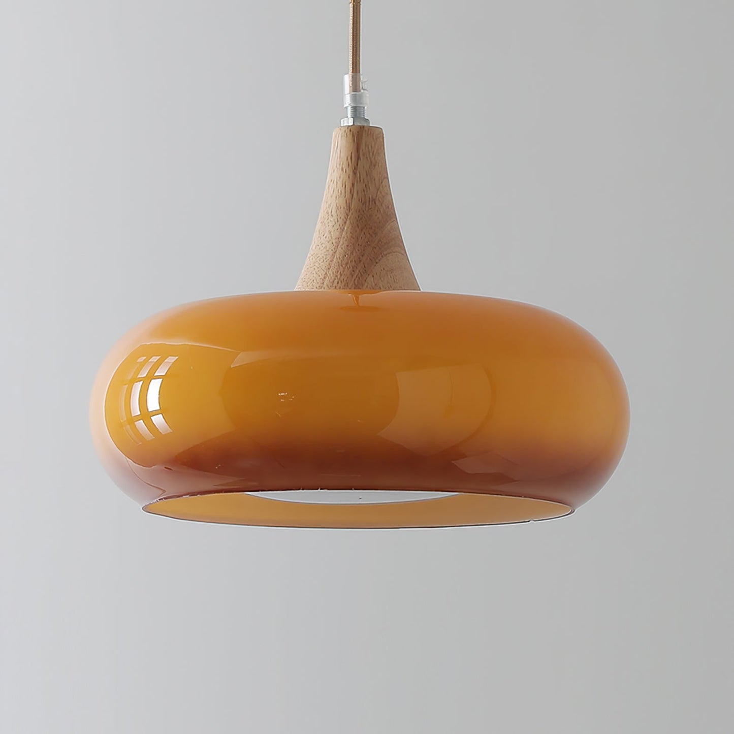 Modern Glass Wood Pendant Light
