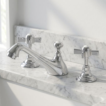 Vintage Cross-Handle Brass Basin Tap