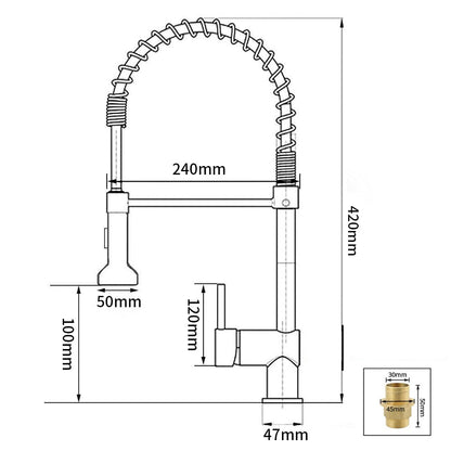 Modern Kitchen Faucet with Pull-Down Spring Sprayer