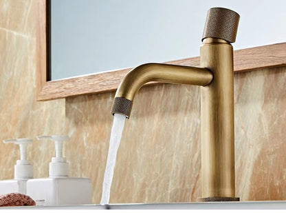 Brushed Gold Single-Hole Basin Tap