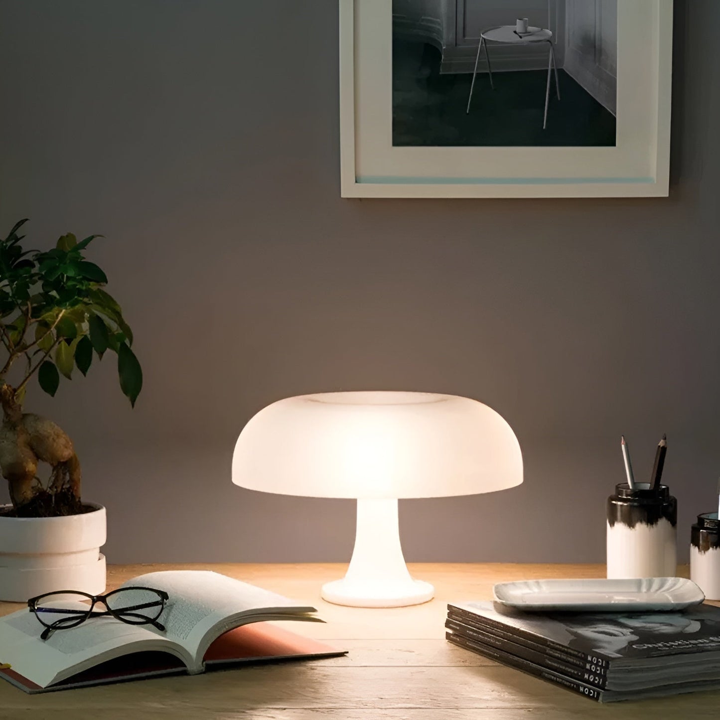 Wireless LED Mushroom Table Lamp