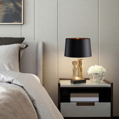 Designer Stone and Metal Table Lamp