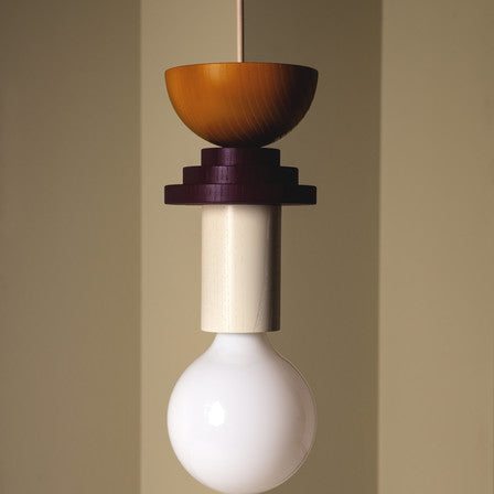Opal Glass & Wood Pendant Light