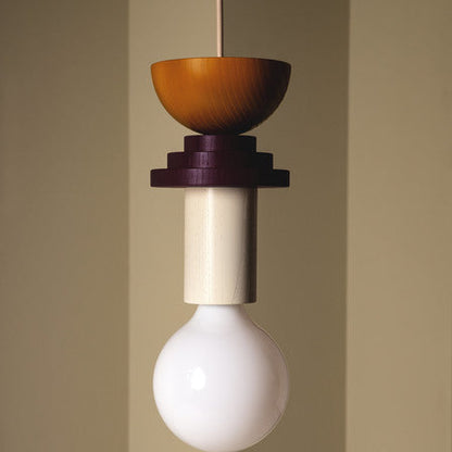 Opal Glass & Wood Pendant Light