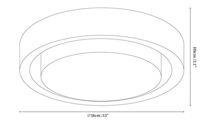 Round Wood Glass Ceiling Light