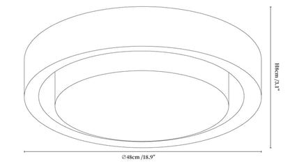 Round Wood Glass Ceiling Light