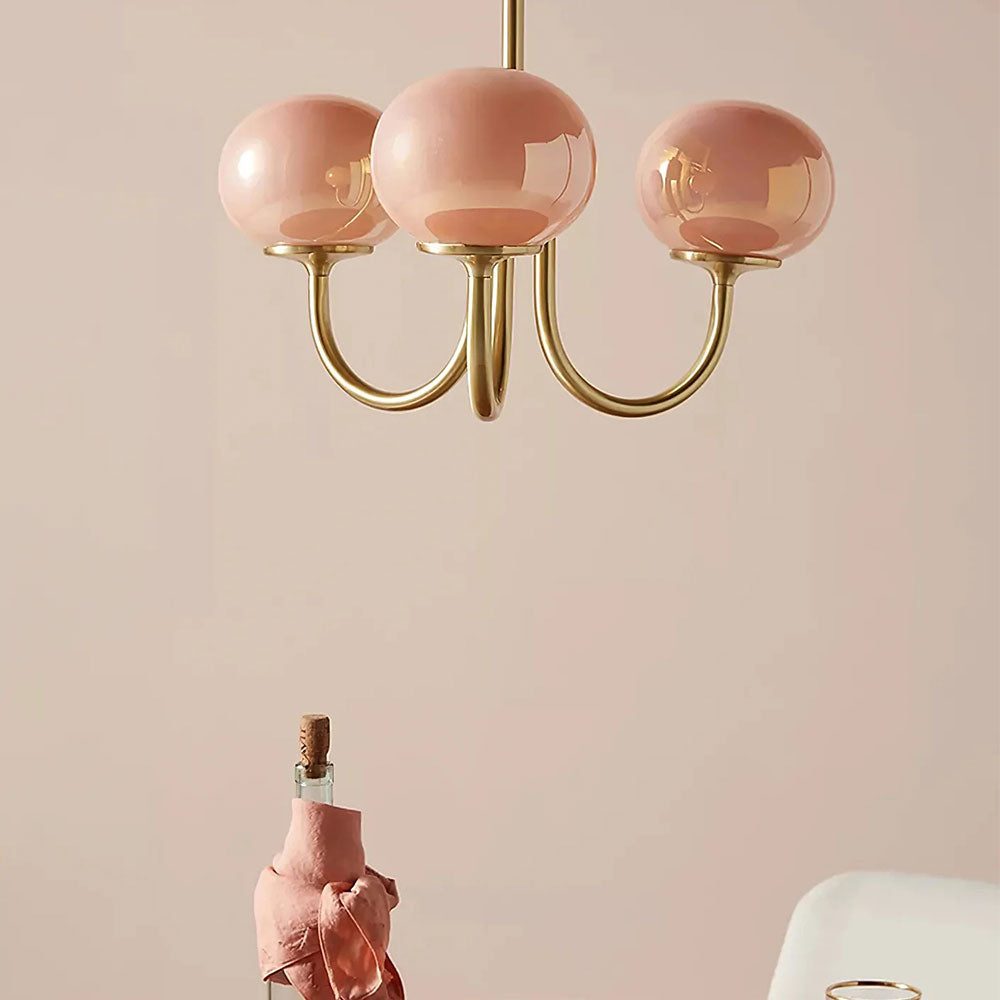 Pink Bubble Glass Chandelier