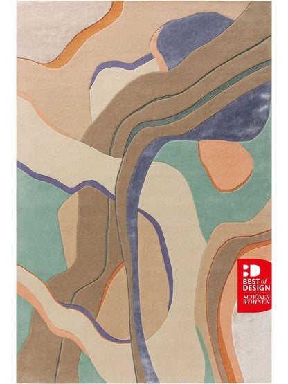 Multicolor Wool Rug Modern Design