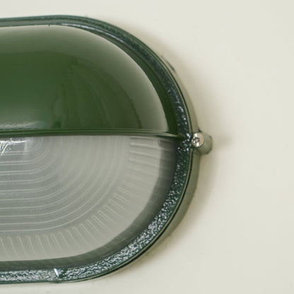 Industrial Outdoor Wall Lamp with Ribbed Glass