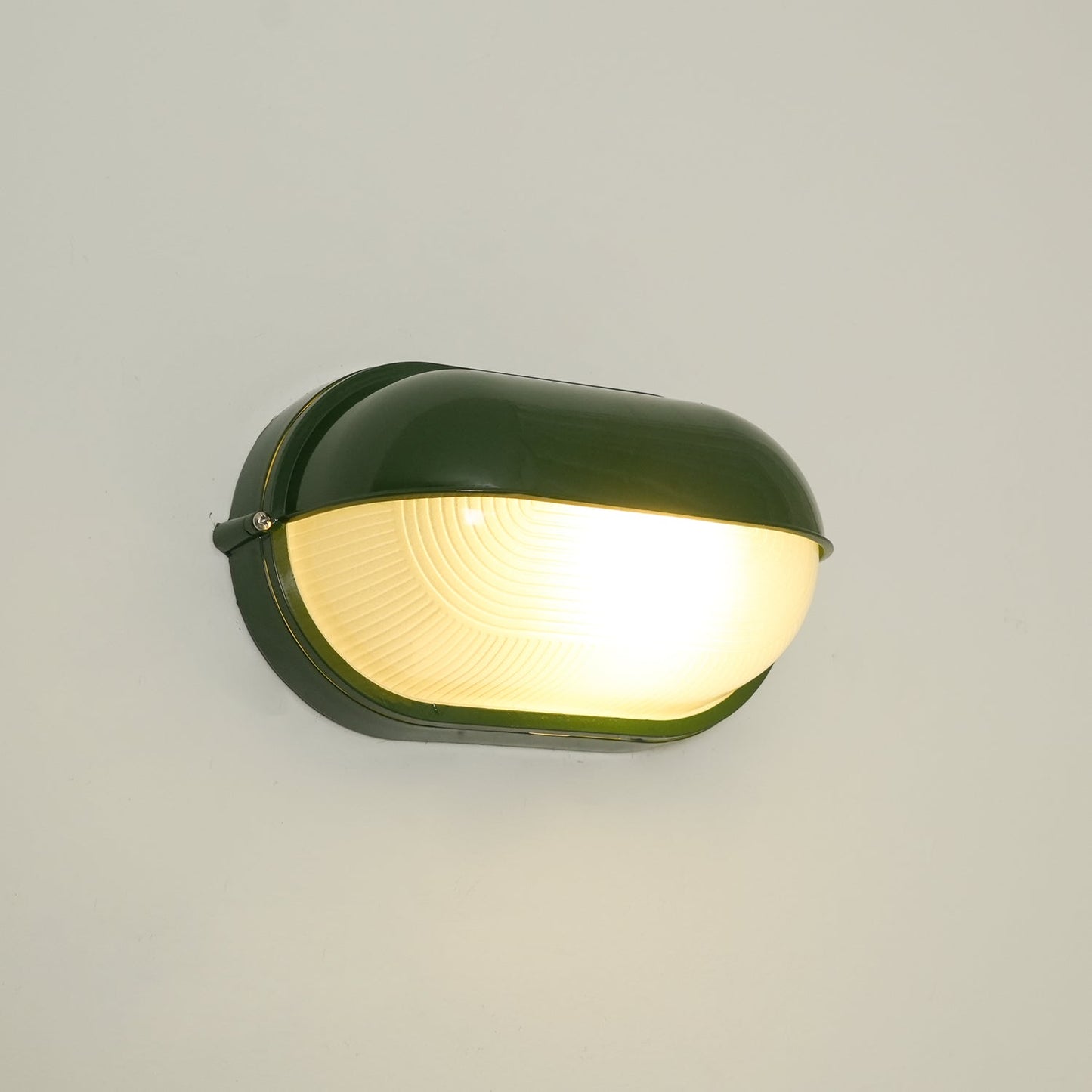 Industrial Outdoor Wall Lamp with Ribbed Glass