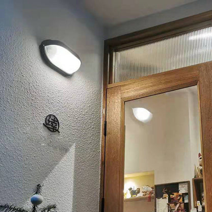 Industrial Outdoor Wall Lamp with Ribbed Glass