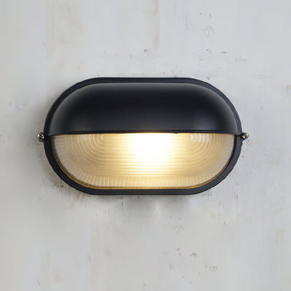 Industrial Outdoor Wall Lamp with Ribbed Glass