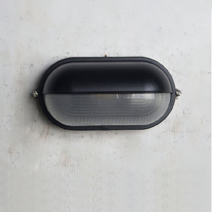 Industrial Outdoor Wall Lamp with Ribbed Glass