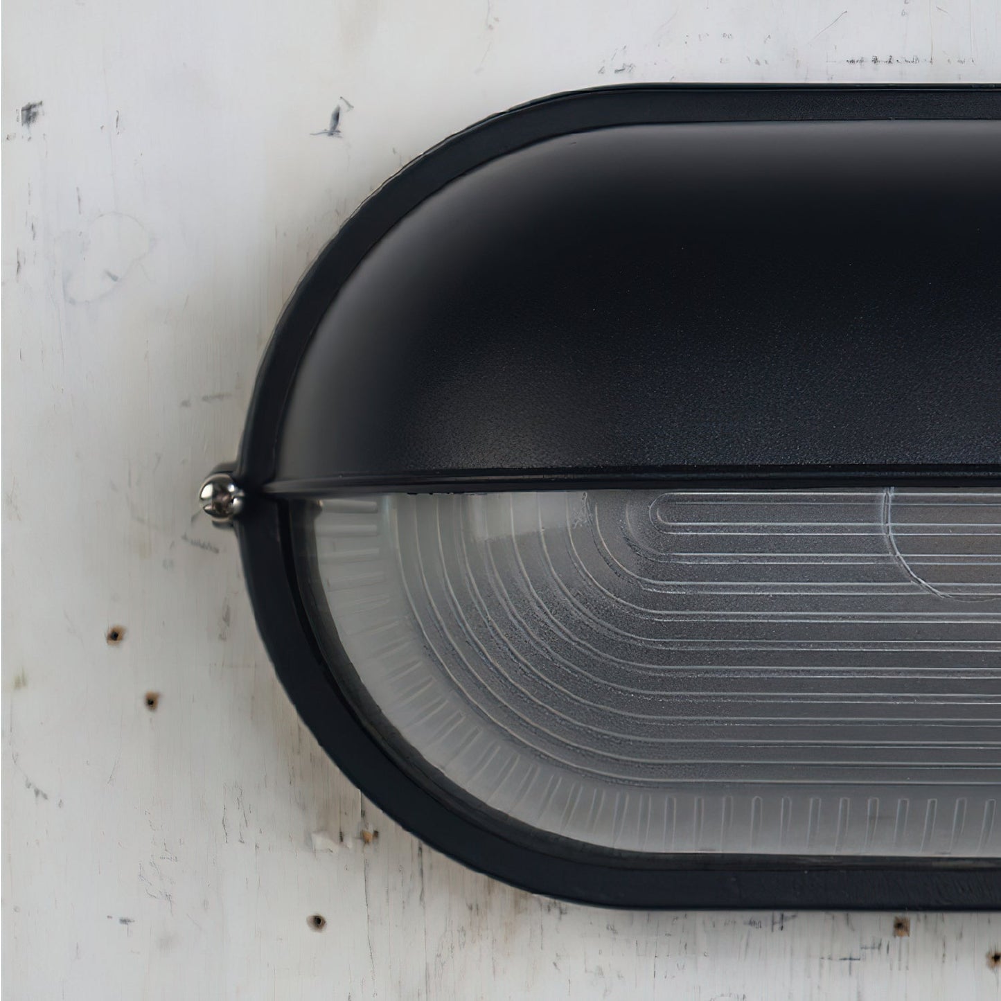 Industrial Outdoor Wall Lamp with Ribbed Glass
