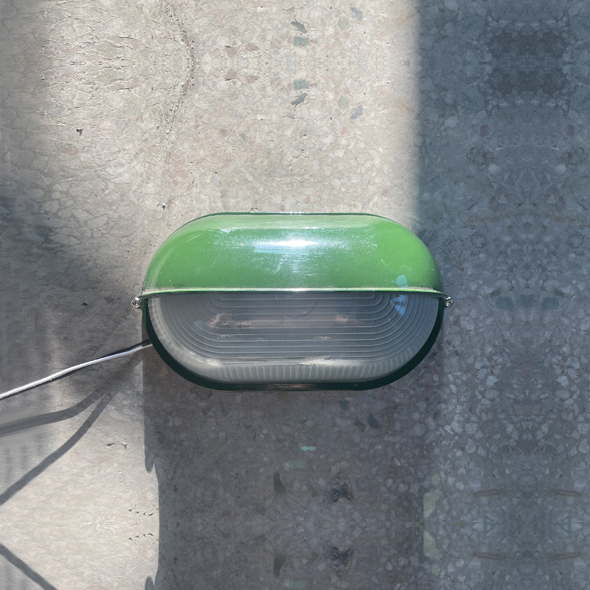 Industrial Outdoor Wall Lamp with Ribbed Glass