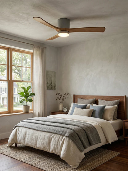 Modern Wooden Propeller Ceiling Fan Light