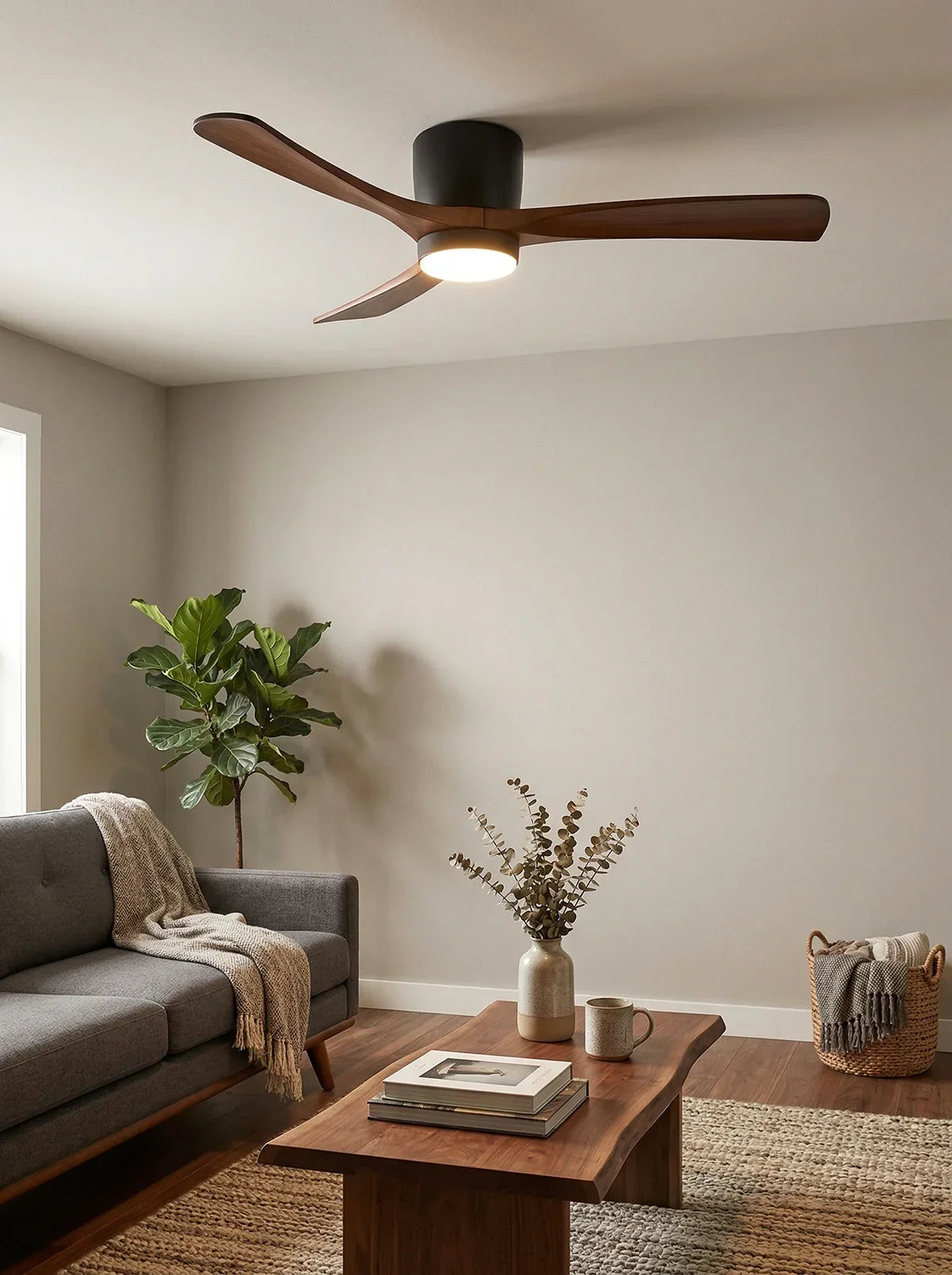 Modern Wooden Propeller Ceiling Fan Light