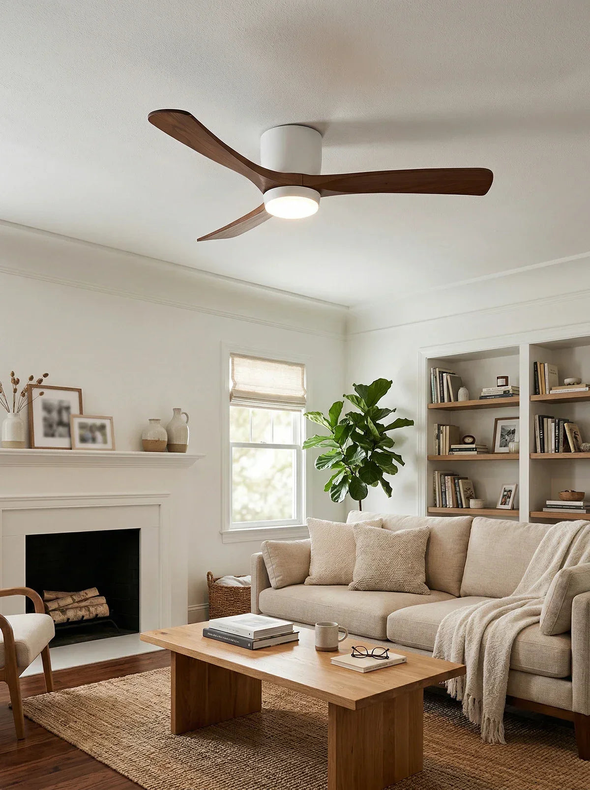 Modern Wooden Propeller Ceiling Fan Light