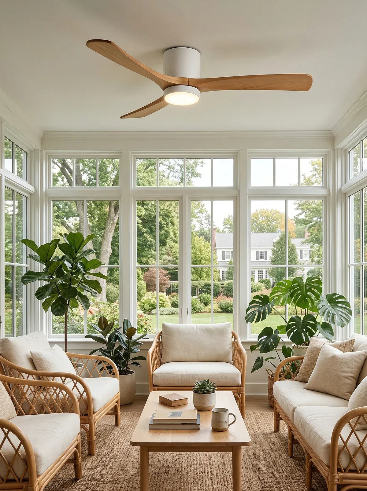Modern Wooden Propeller Ceiling Fan Light