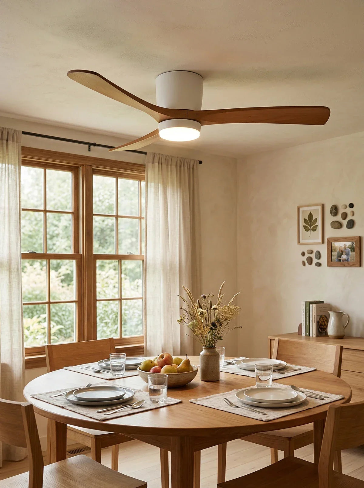 Modern Wooden Propeller Ceiling Fan Light