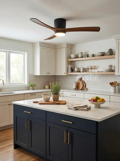 Modern Wooden Propeller Ceiling Fan Light