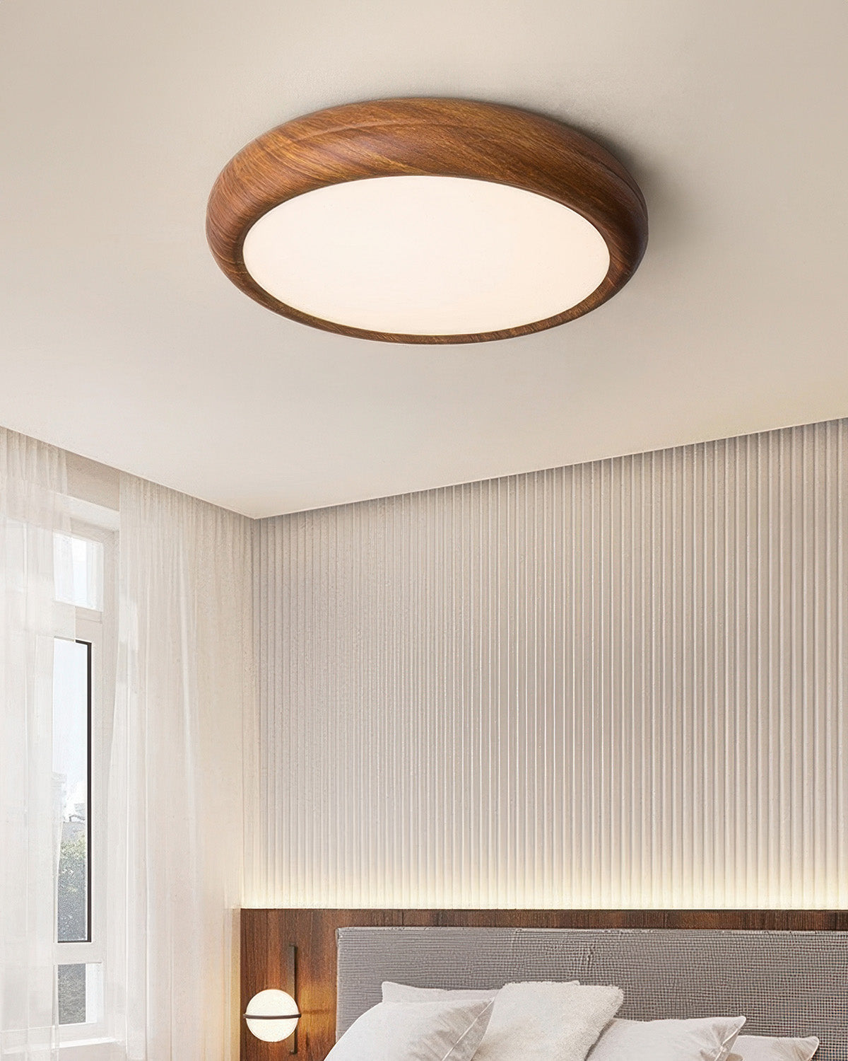 High-quality Ceiling Light Walnut Wood Design