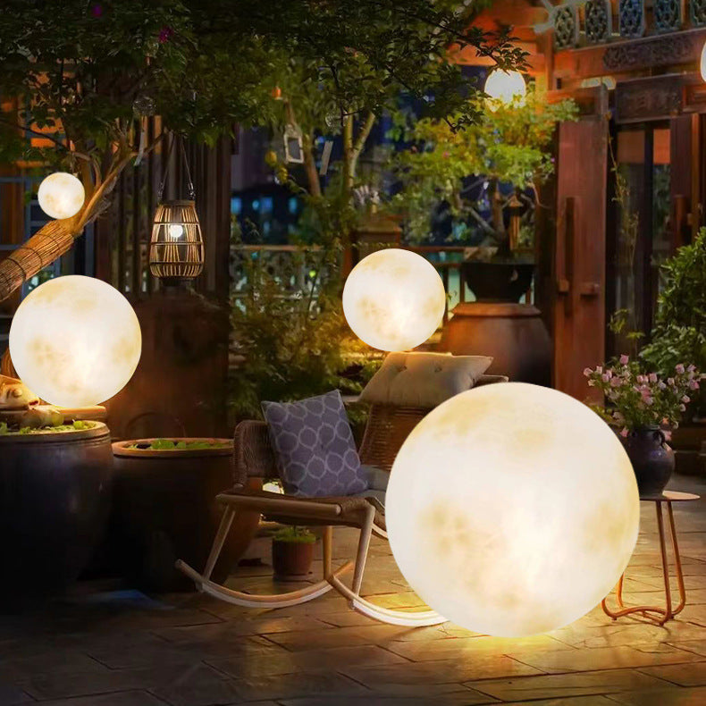 Solar garden light moon design