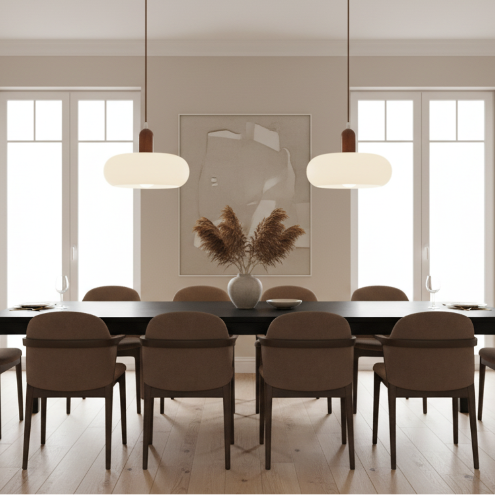 Scandinavian pendant lamp in cream