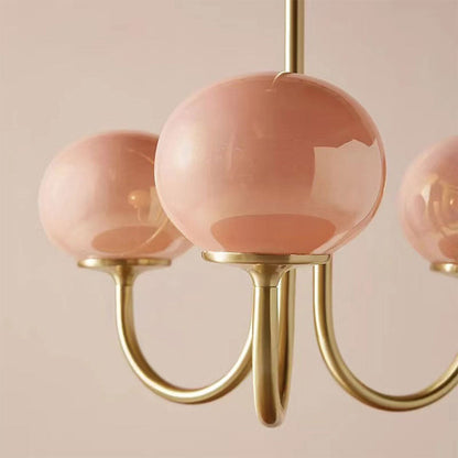 Pink Bubble Glass Chandelier