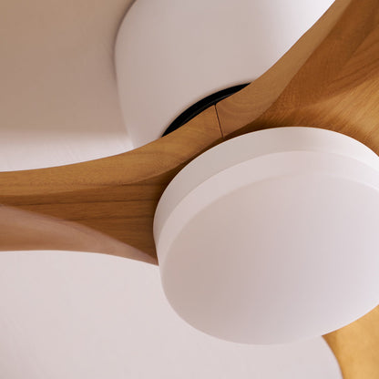 Modern Wooden LED Ceiling Fan Light