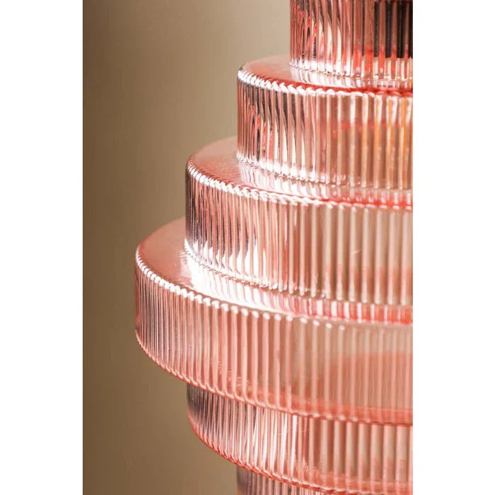 Antique Ribbed Brass Pendant Light