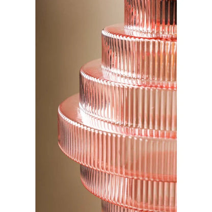 Antique Ribbed Brass Pendant Light