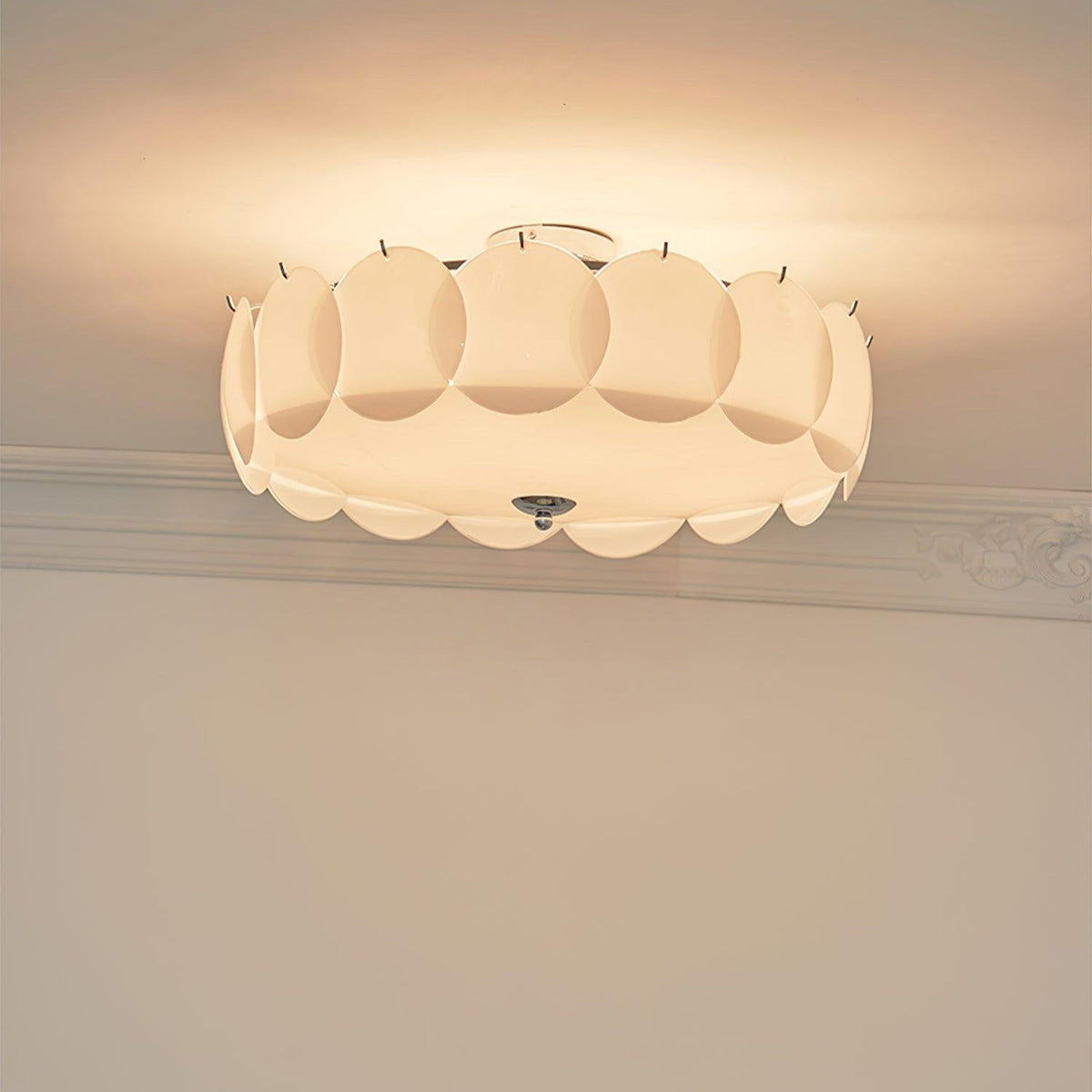 Petal Glass Semi-Flush Ceiling Light