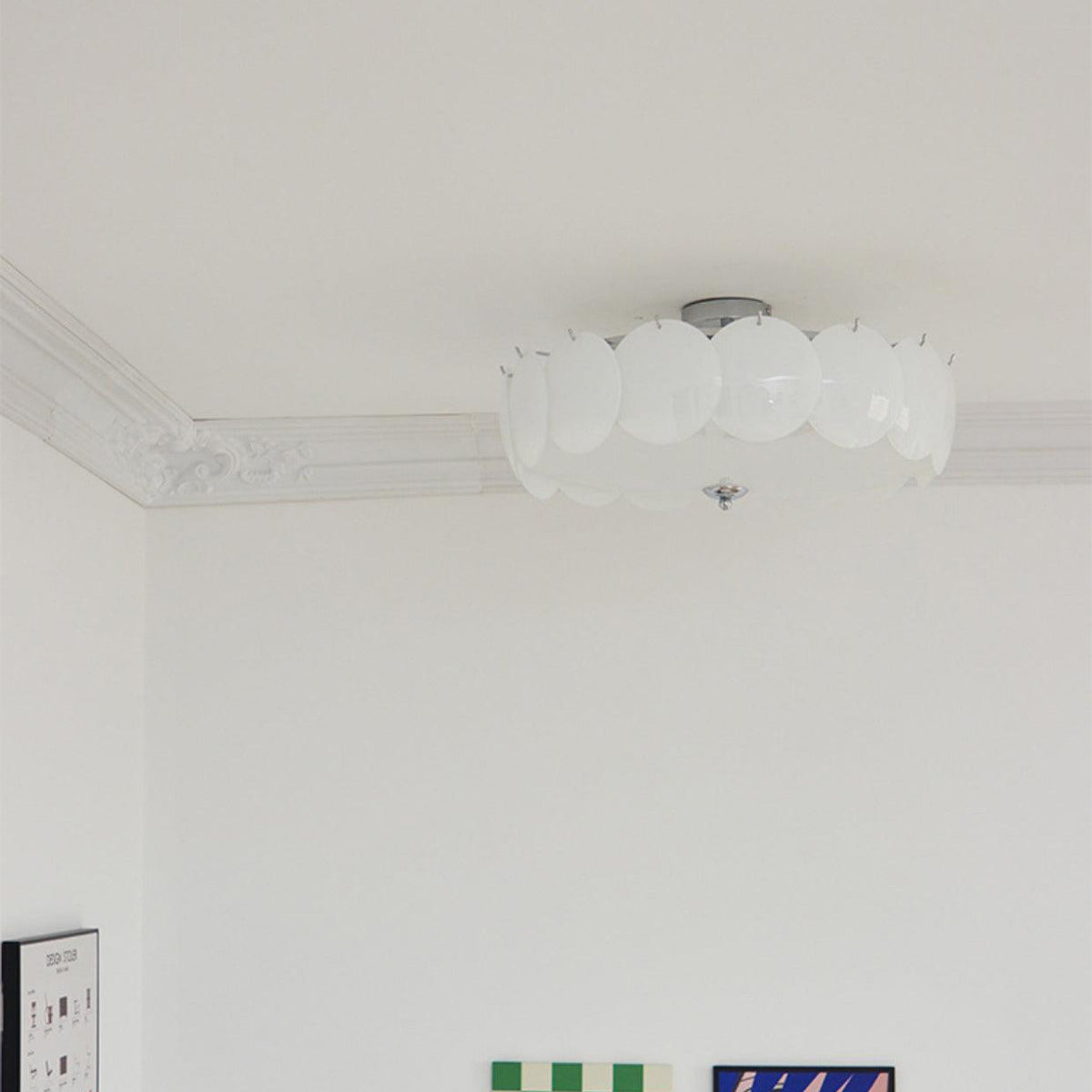 Petal Glass Semi-Flush Ceiling Light