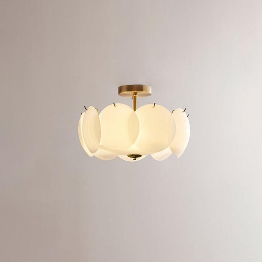 Petal Glass Semi-Flush Ceiling Light