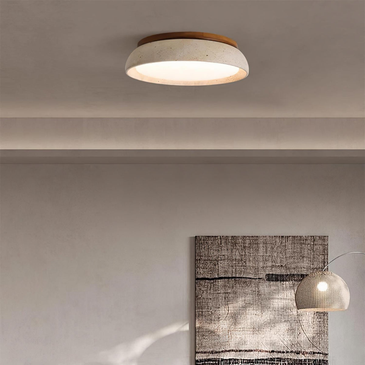 Modern Travertine LED Ceiling Light