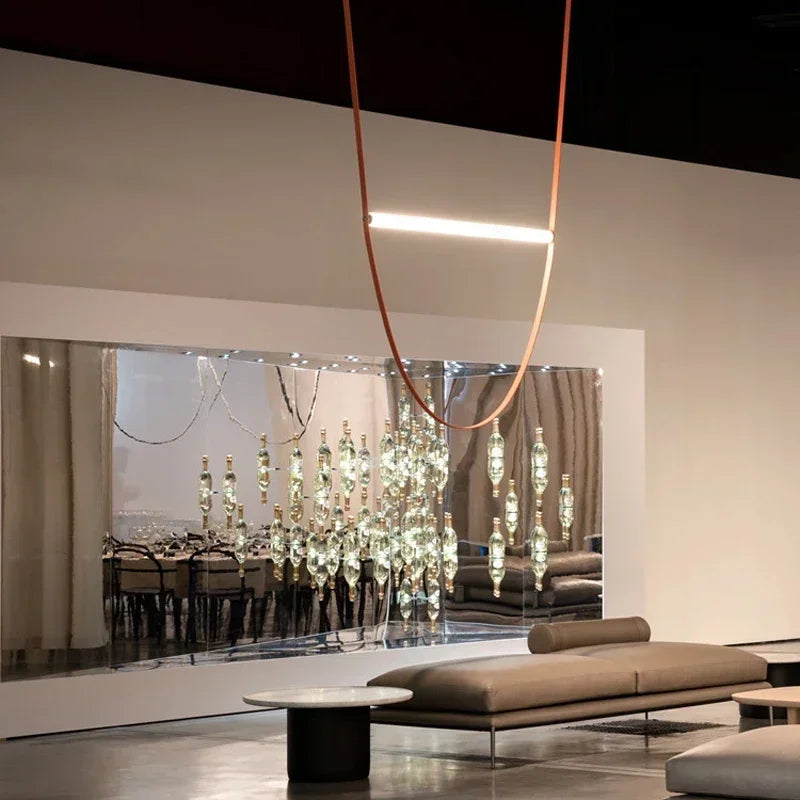 LED leather pendant light