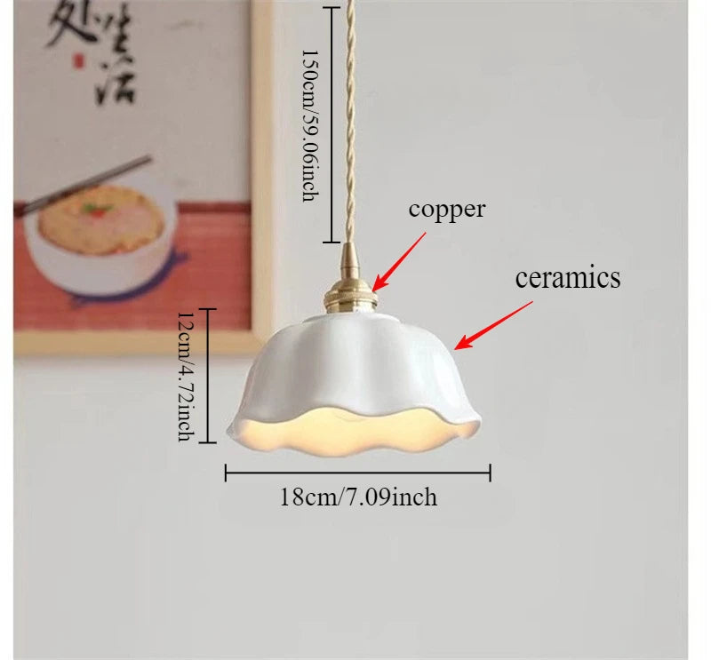 Ceramic copper ceiling lamp