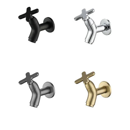 Wall-mounted brass cold water tap