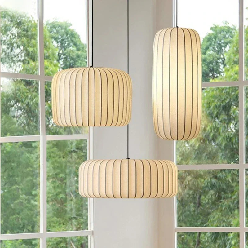 Japanese Silk Pendant Lamp